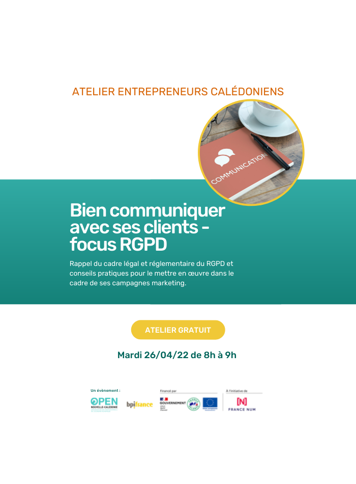Atelier gratuit TPE/PME – Bien communiquer avec ses clients / Focus RGPD