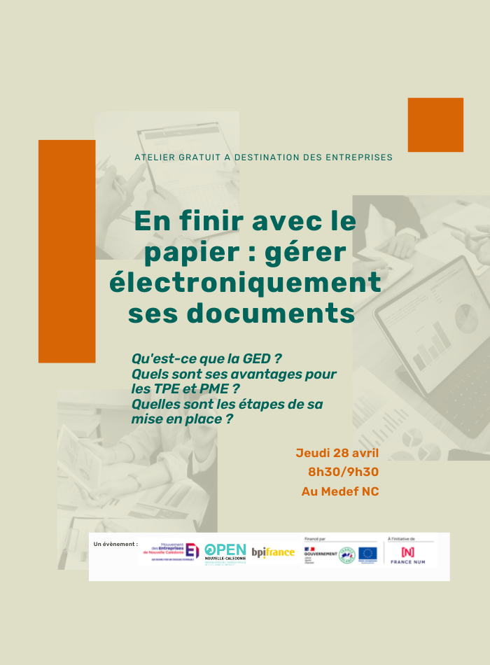 Atelier gratuit TPE/PME – En finir avec le papier : gérer électroniquement ses documents