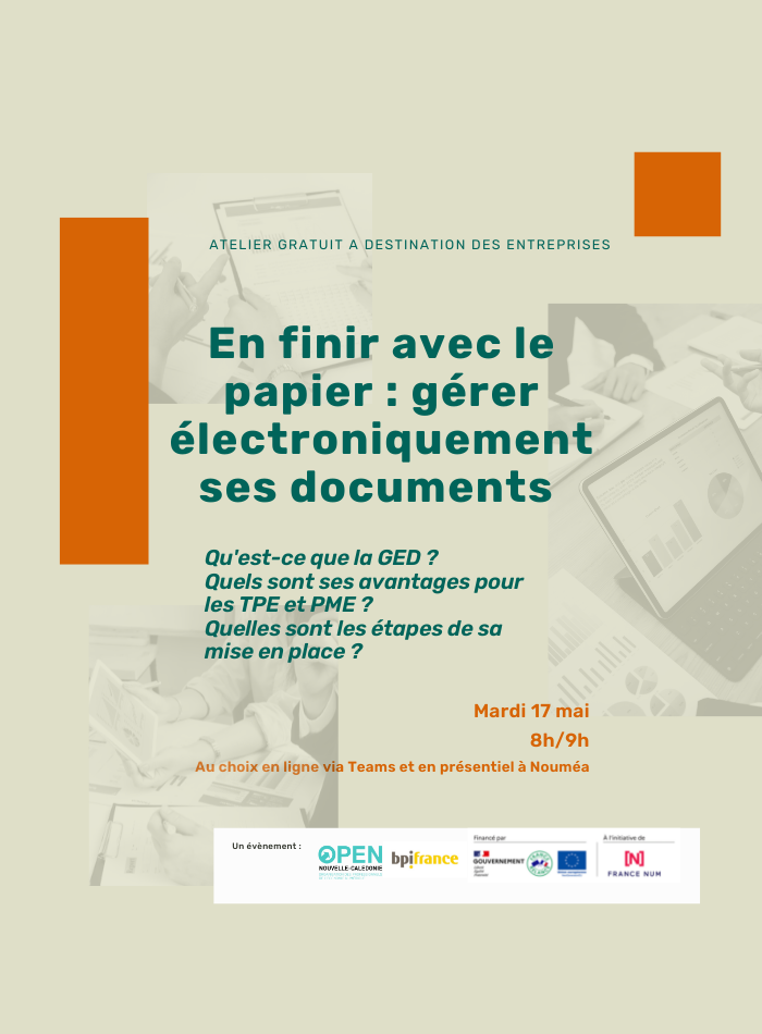 Atelier gratuit TPE/PME – En finir avec le papier : comment gérer électroniquement ses documents